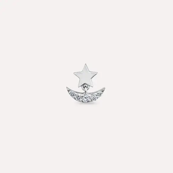 Luster Diamond White Gold Single Earring - 3
