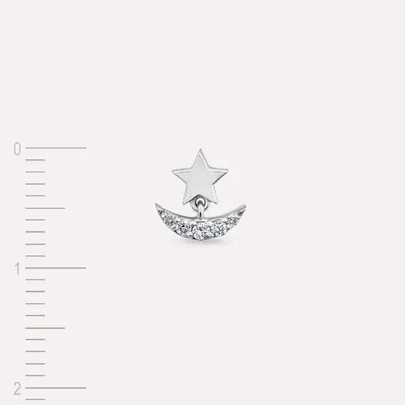 Luster Diamond White Gold Single Earring - 4