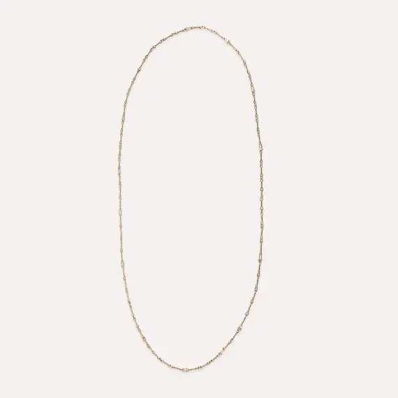 Lydia 1.30 CT Diamond Rose Gold Chain Necklace - 3