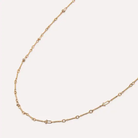 Lydia 1.30 CT Diamond Rose Gold Chain Necklace - 1