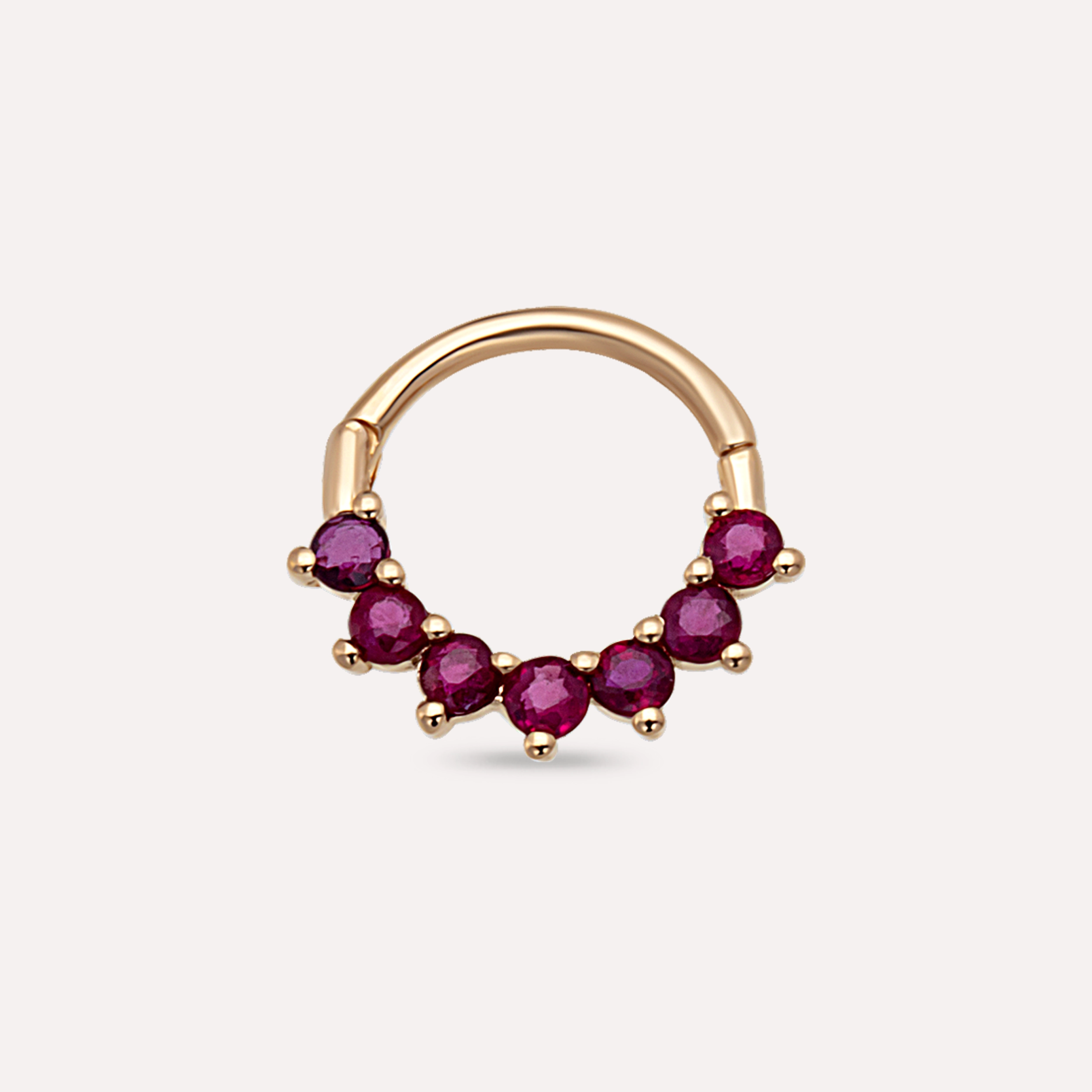 Lyra Yakut Taşlı Rose Altın Halka Piercing - 1