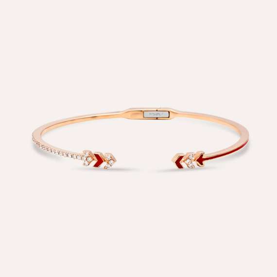 Malin Arrow 0.55 CT Diamond and Red Enamel Bracelet - 1