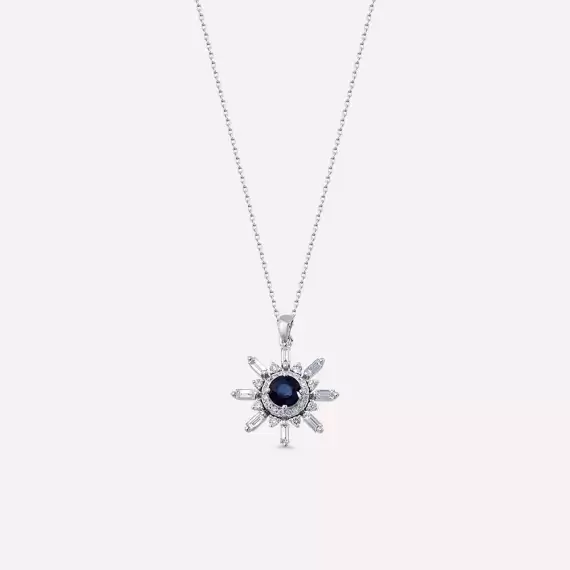 Marcel 1.36 CT Sapphire and Diamond White Gold Necklace - 1