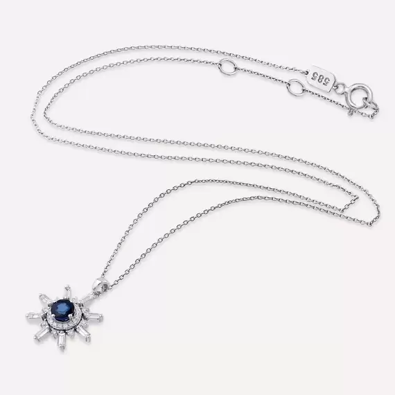 Marcel 1.36 CT Sapphire and Diamond White Gold Necklace - 3