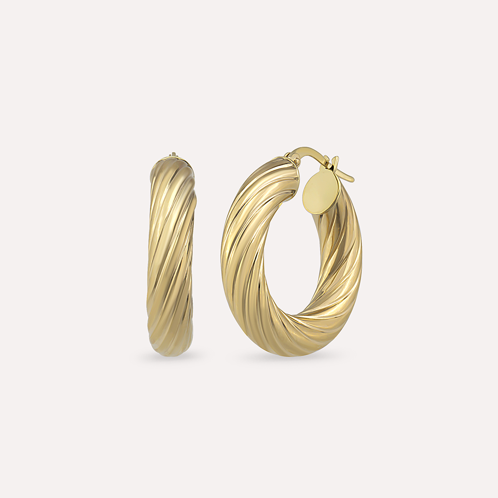 Marcia Yellow Gold Hoop Earring - 2