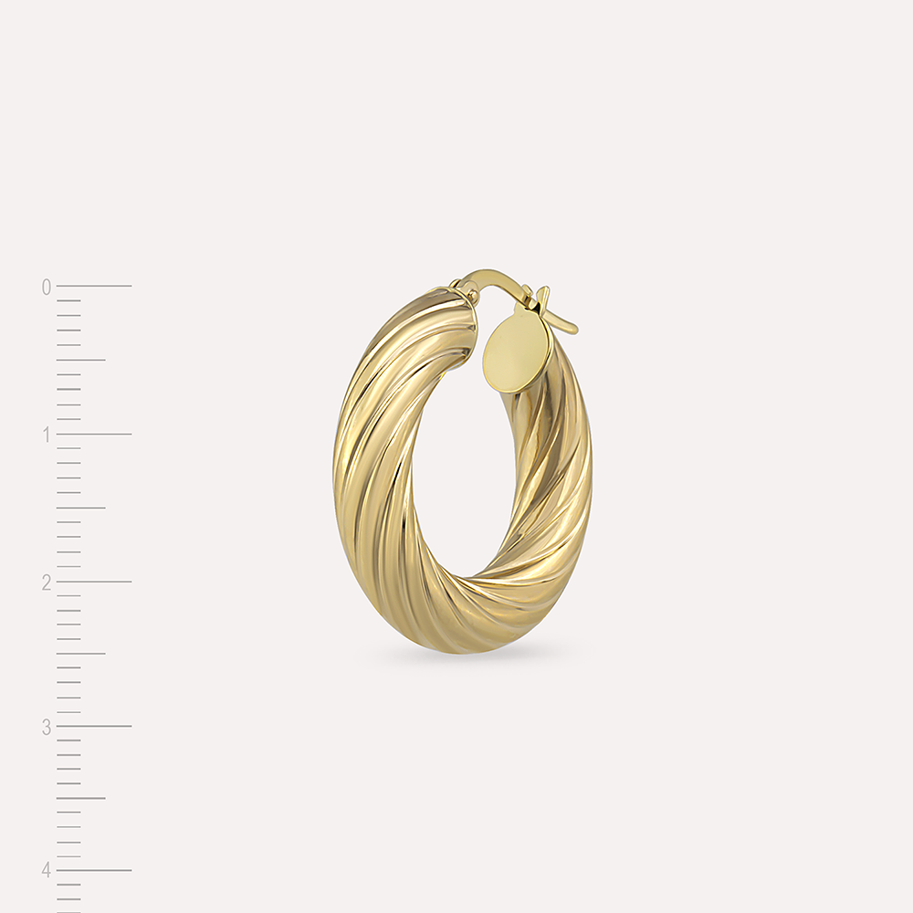 Marcia Yellow Gold Hoop Earring - 4