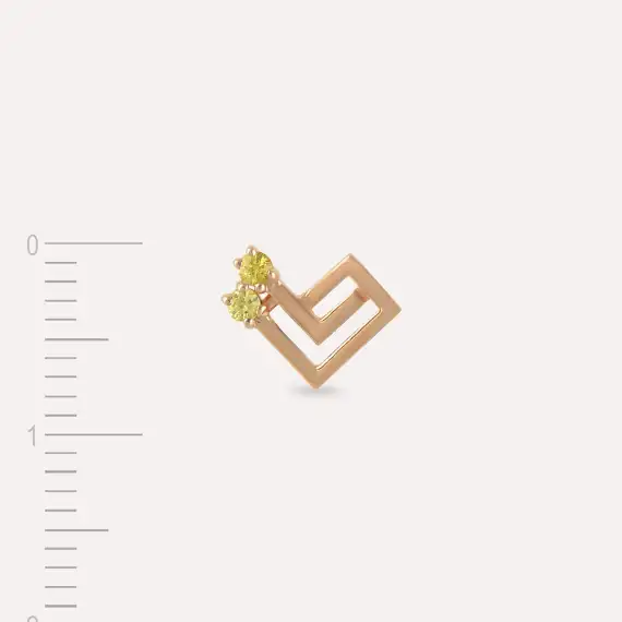 Labyrinth Yellow Sapphire Rose Gold Single Earring - 4