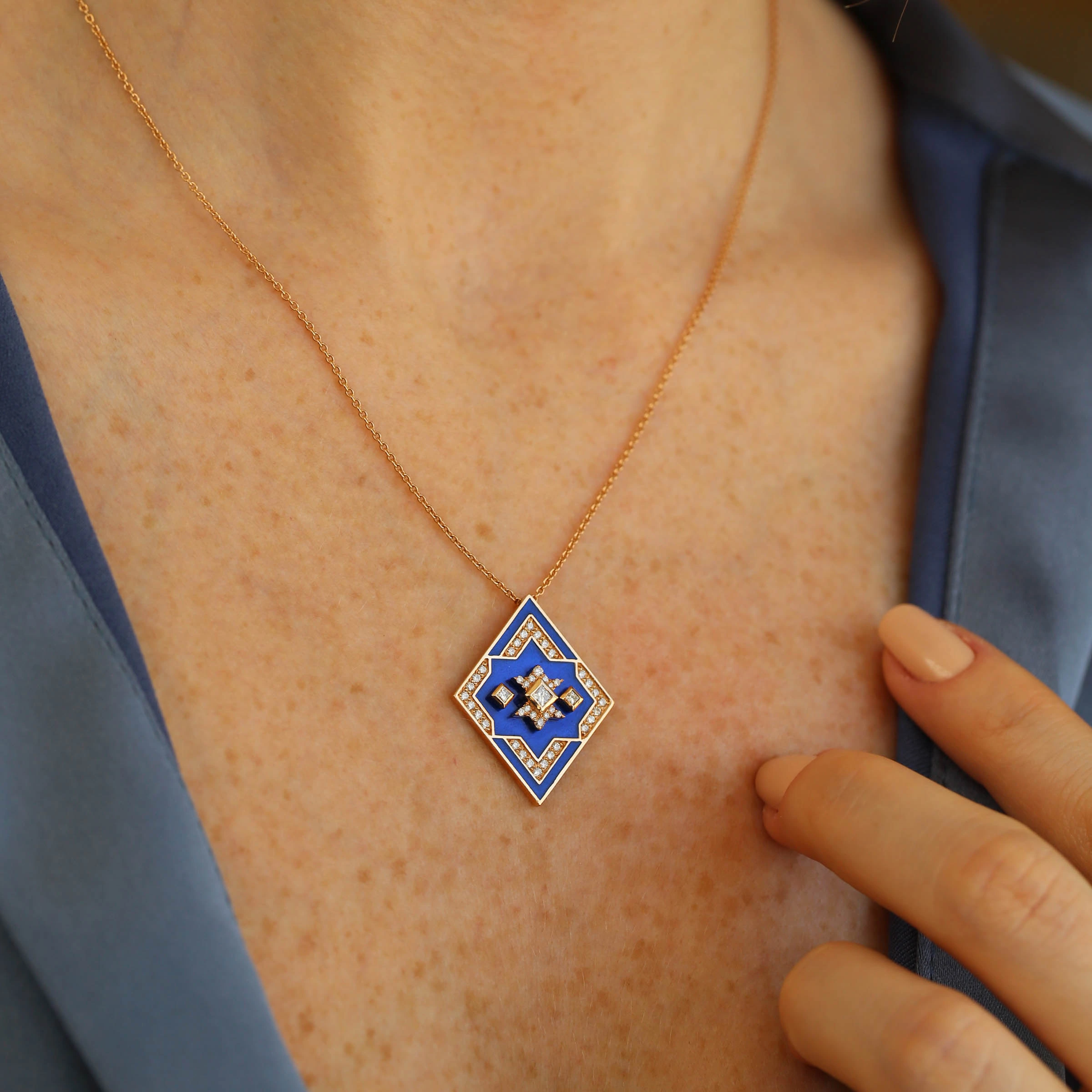 Blue enamel pendant 2025