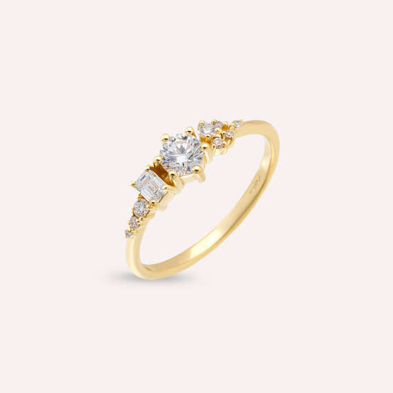 Melior 0.51 CT Emerald Cut Diamond Yellow Gold Ring - 4