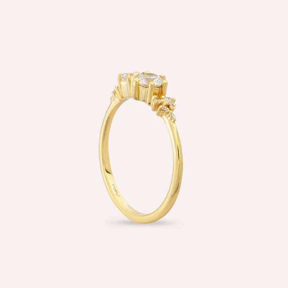 Melior 0.51 CT Emerald Cut Diamond Yellow Gold Ring - 6