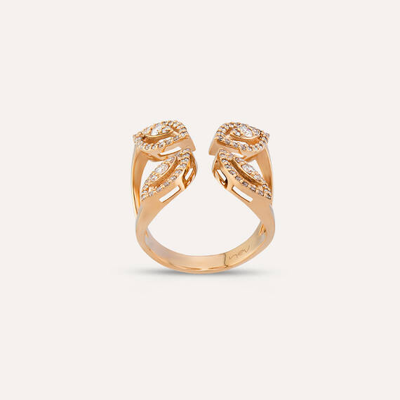Merida 0.65 CT Pırlanta Taşlı Rose Altın Yüzük - 3