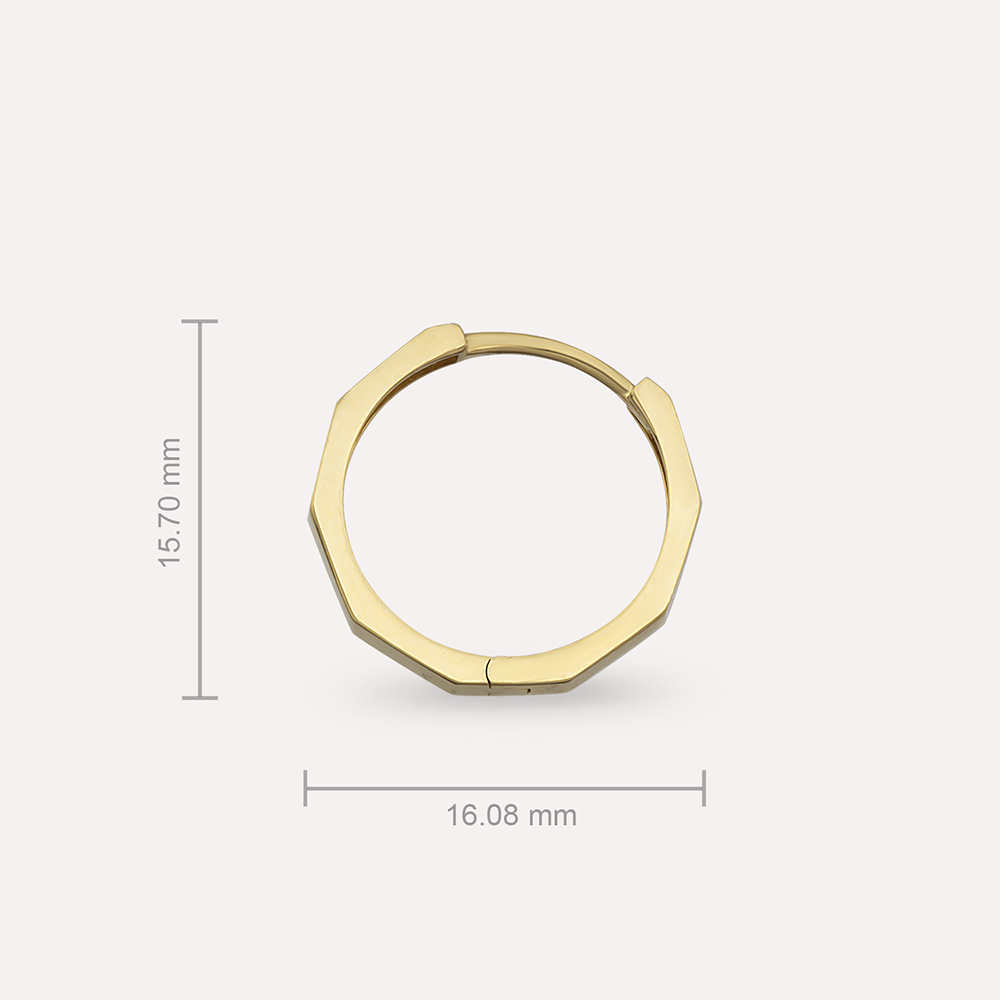 Mindy Yellow Gold Hoop Earring - 4