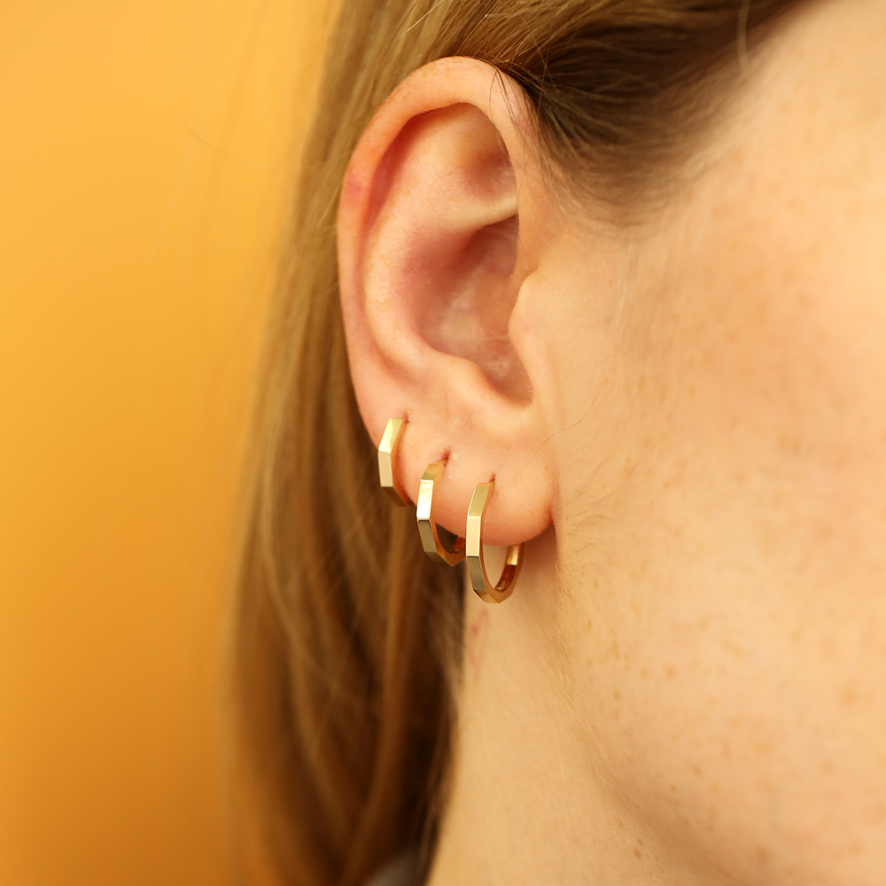 Mindy Yellow Gold Hoop Earring - 1