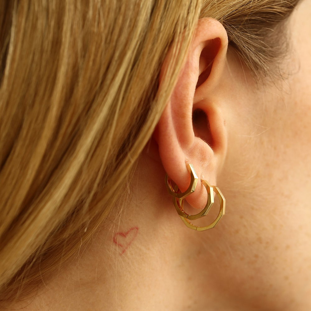 Mindy Yellow Gold Hoop Earring - 3