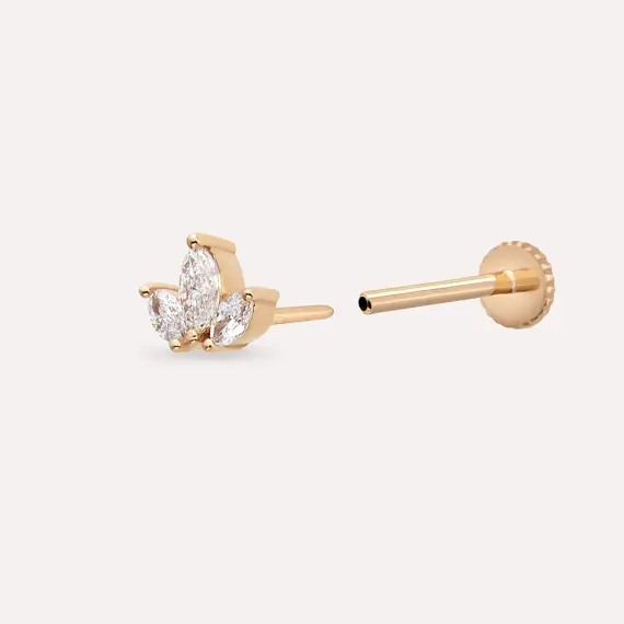 Mini Lotus Diamond Rose Gold Piercing - 2