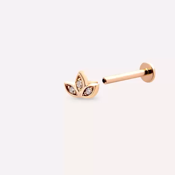 Mini Lotus Diamond Rose Gold Piercing - 4