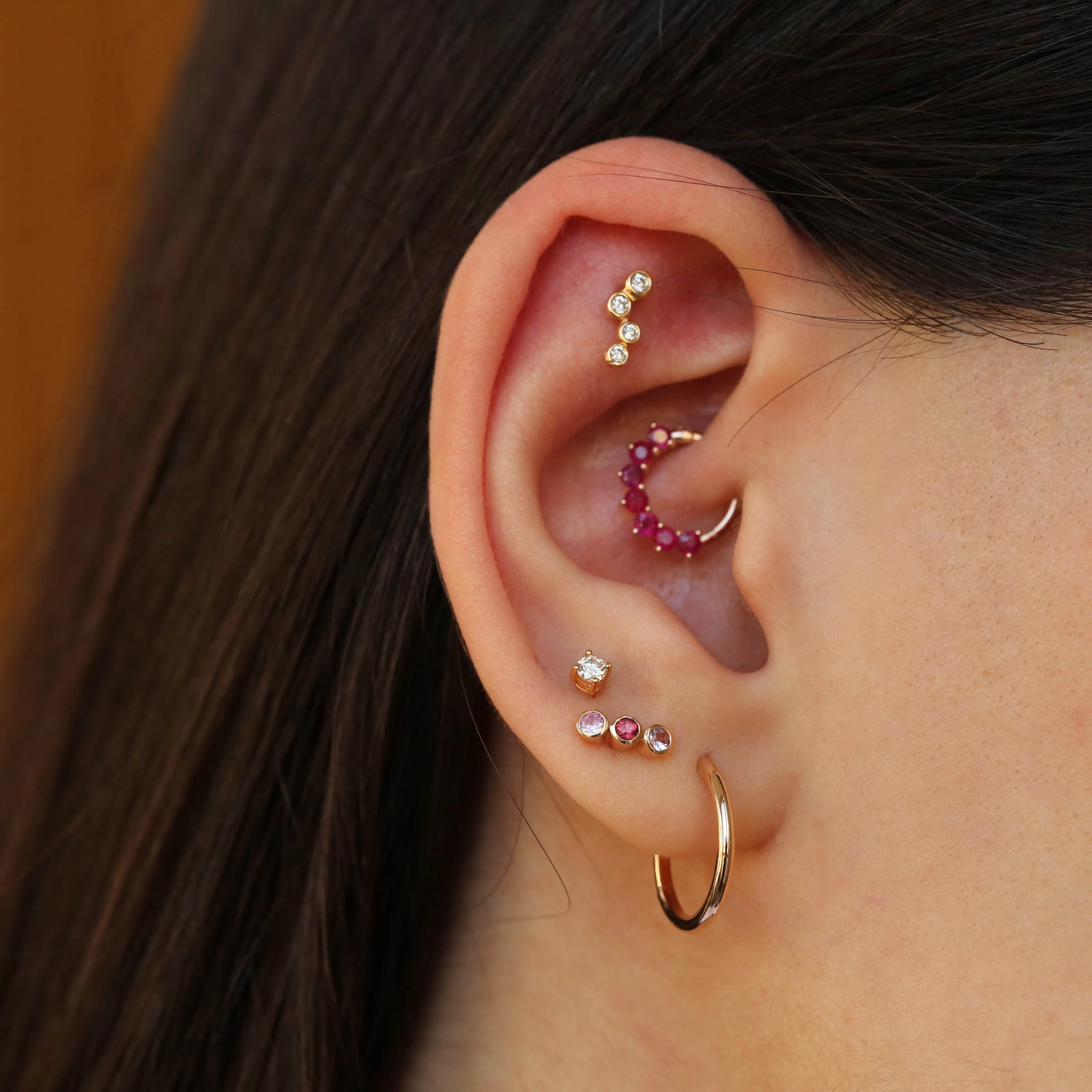 Mini Rose Gold Hoop Earring - 2