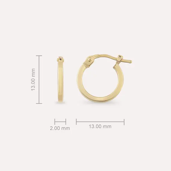 Mini Yellow Gold Hoop Earring - 2