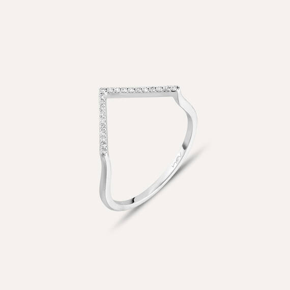 Minimal Diamond Chevron Ring - 4