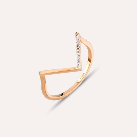 Minimal Diamond Chevron Ring - 4