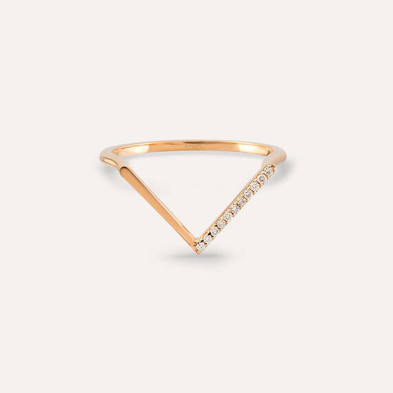 Minimal Diamond Chevron Ring - 2