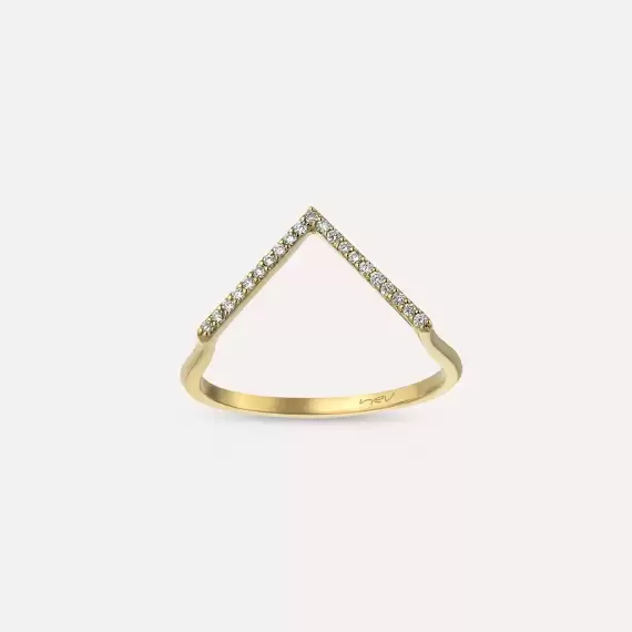 Minimal Diamond Yellow Gold Ring - 1