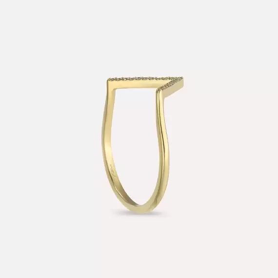 Minimal Diamond Yellow Gold Ring - 6