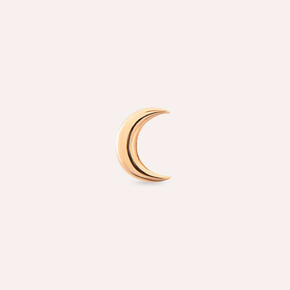 Minimal Moon Rose Gold Single Earring - 1