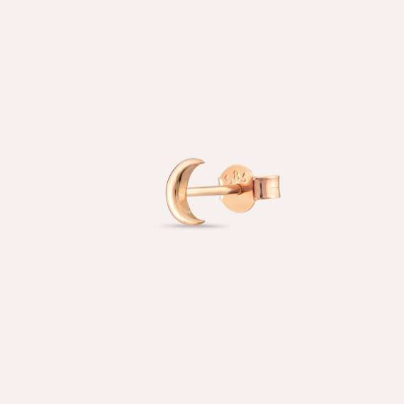 Minimal Moon Rose Gold Single Earring - 4