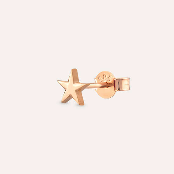 Minimal Star Rose Gold Single Earring - 1