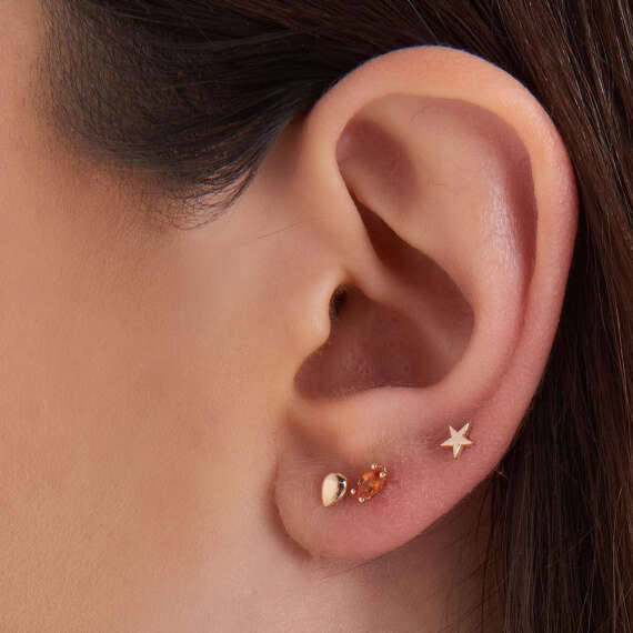 Minimal Star Rose Gold Single Earring - 2