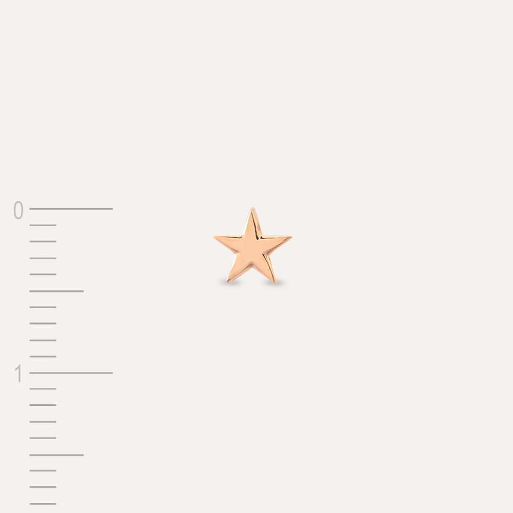 Minimal Star Rose Gold Single Earring - 4