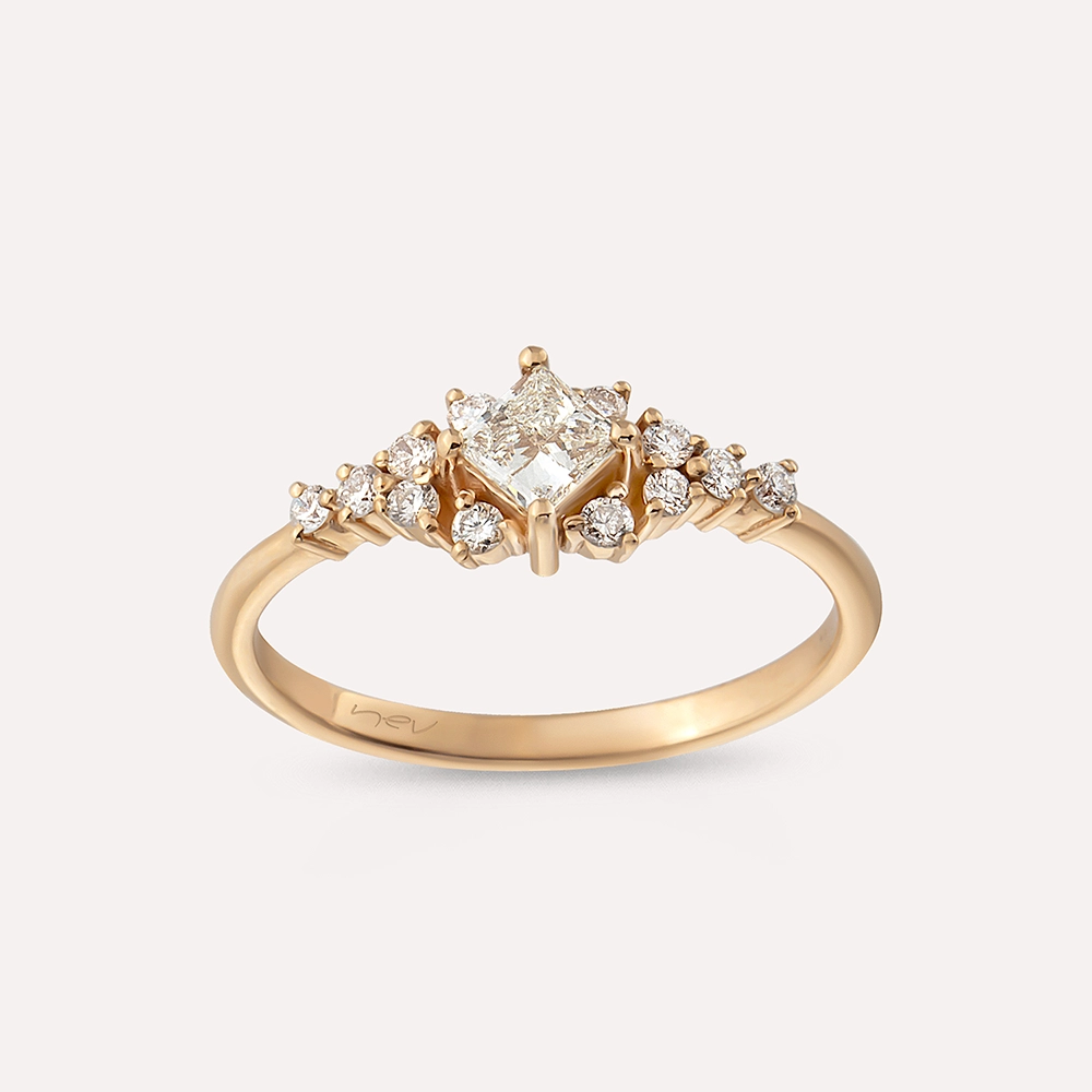 Mirena 0.48 CT Princess Cut Diamond Rose Gold Ring - 3