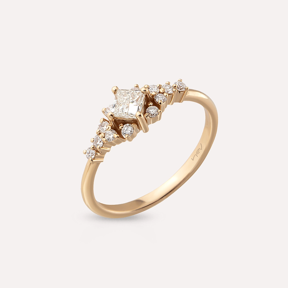 Mirena 0.48 CT Princess Cut Diamond Rose Gold Ring - 2