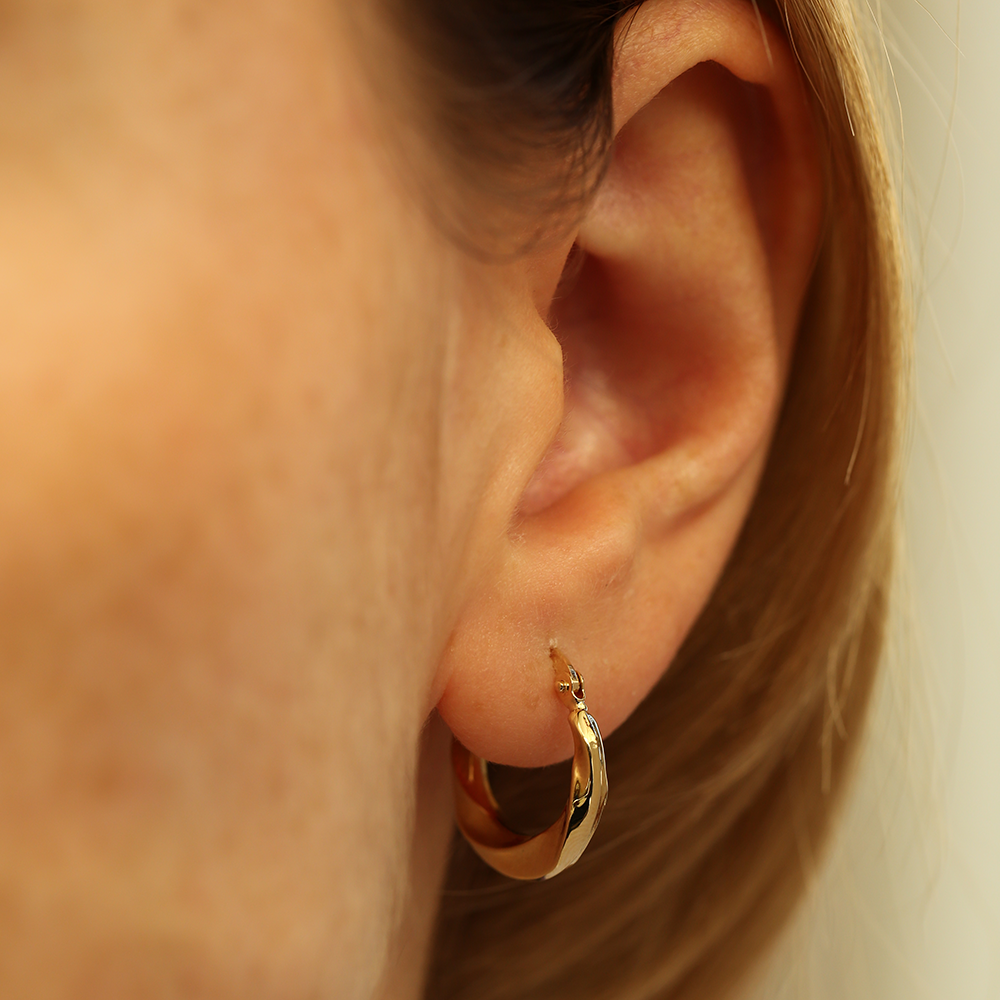 Misty Yellow Gold Hoop Earring - 4