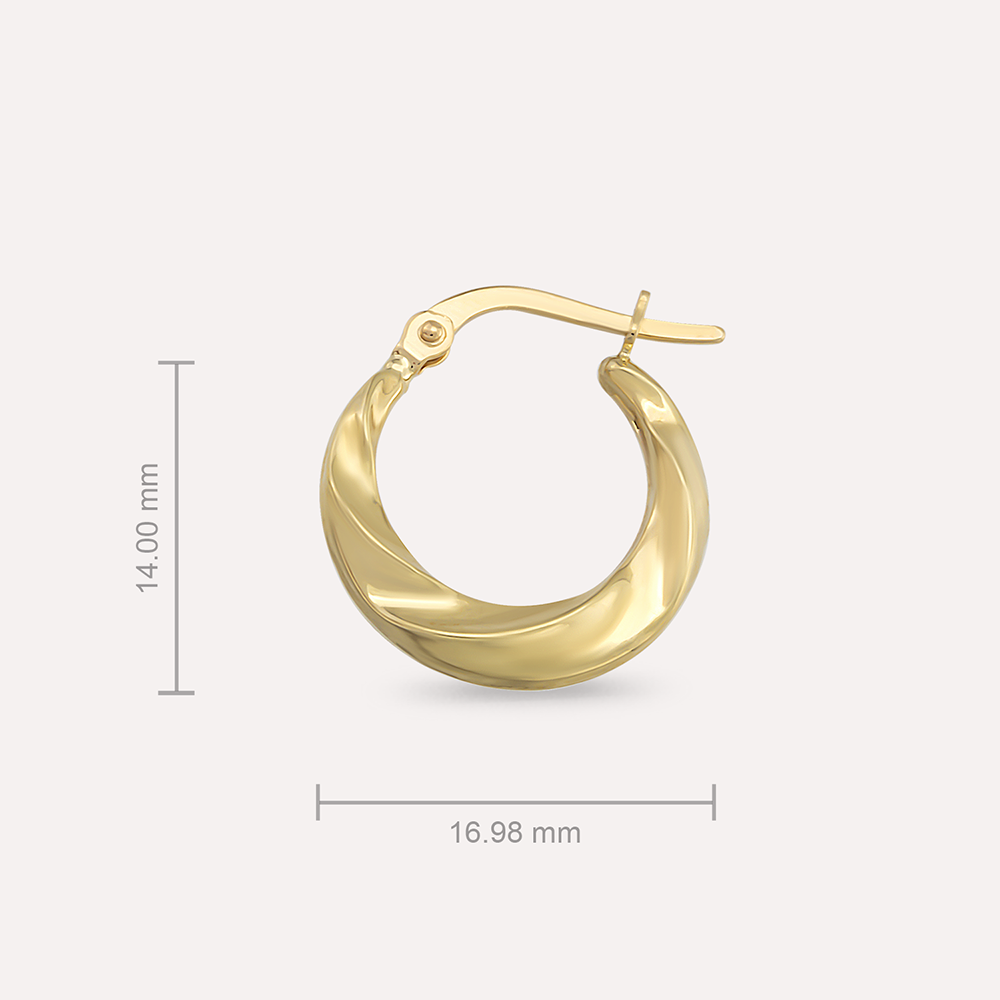 Misty Yellow Gold Hoop Earring - 3