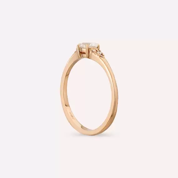 Moira 0.35 CT Pear Cut Diamond Rose Gold Ring - 6