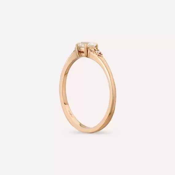 Moira 0.36 CT Pear Cut Diamond Rose Gold Ring - 6