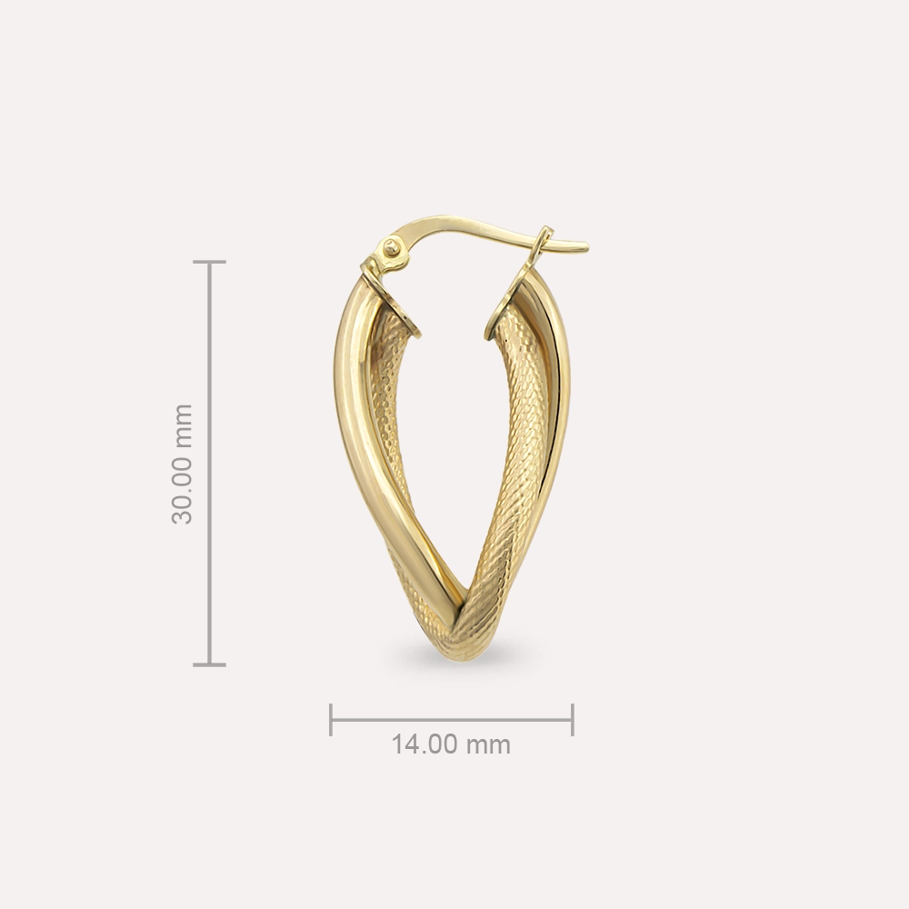 Molten Yellow Gold Hoop Earring - 3