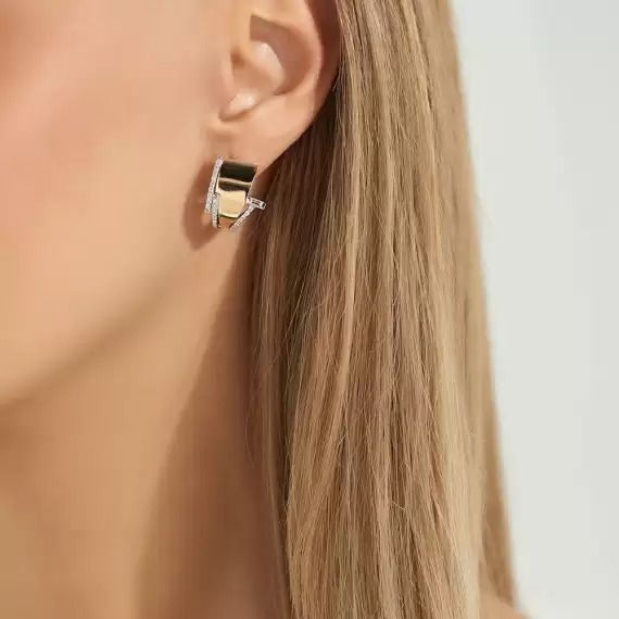 Molto Cool 0.60 CT Baguette Cut Diamond Rose Gold Earring - 2