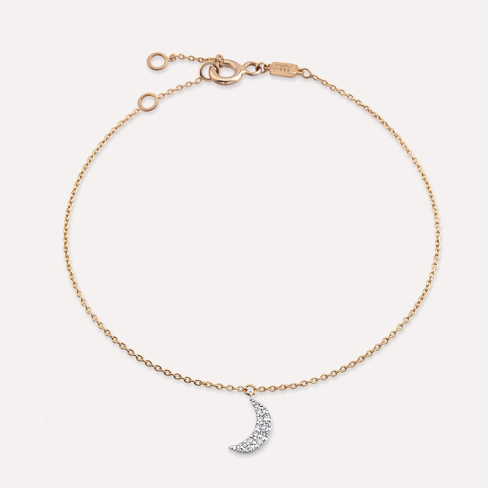 Moon Diamond Rose Gold Bracelet - 2