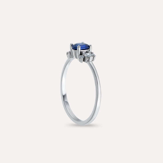 Morgan 0.67 CT Sapphire and Diamond White Gold Ring - 6