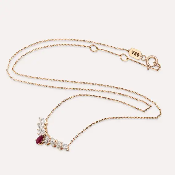 Muse 1.37 CT Ruby and Diamond Rose Gold Necklace - 4