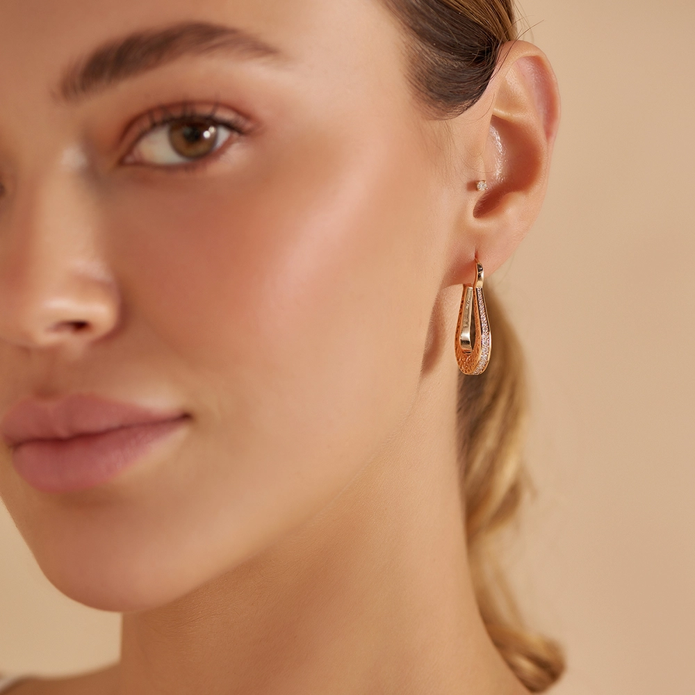 Myah 1.17 CT Diamond Rose Gold Earring - 3
