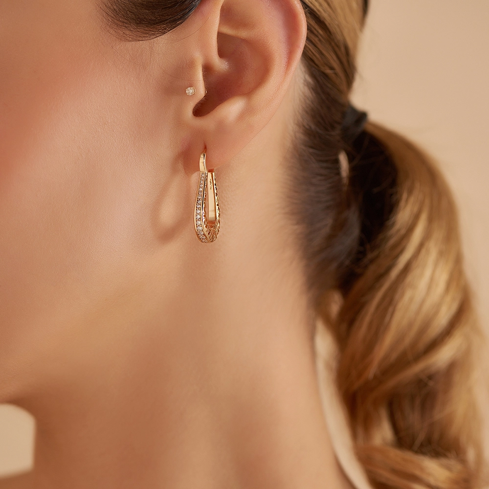 Myah 1.17 CT Diamond Rose Gold Earring - 4