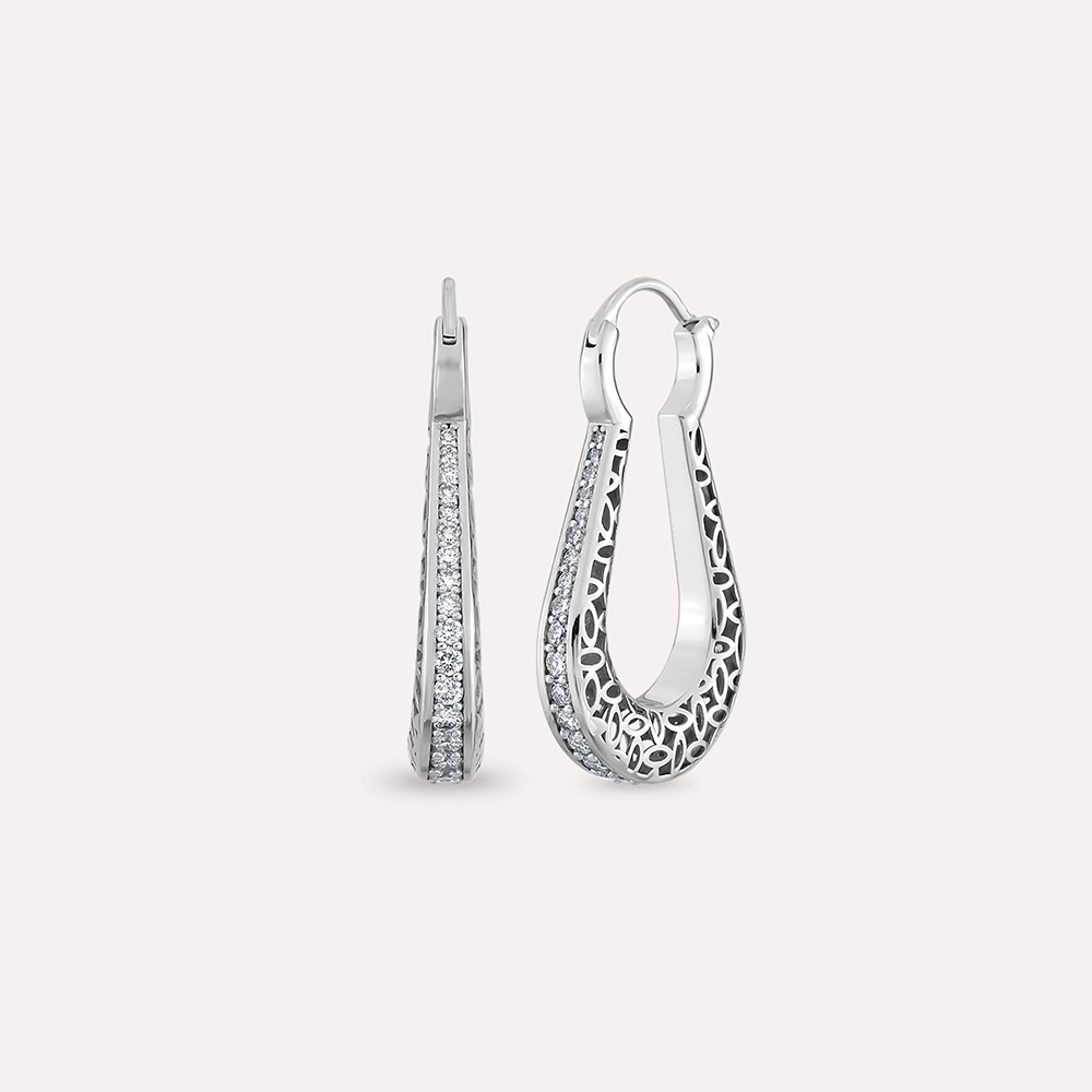 Myah 1.17 CT Diamond White Gold Earring - 1