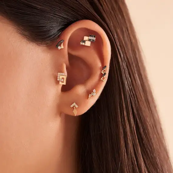 Myra Pear Cut Diamond Rose Gold Single Earring - 3