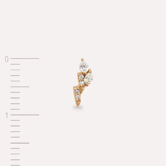 Myra Pear Cut Diamond Rose Gold Single Earring - 5