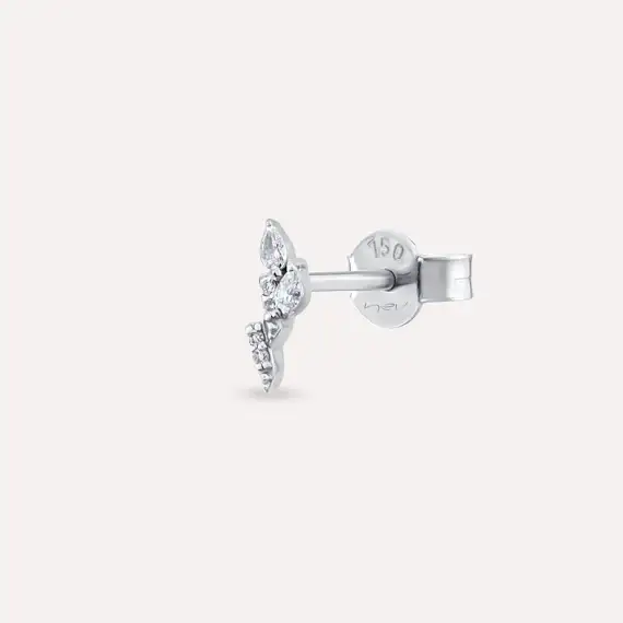 Myra Pear Cut Diamond White Gold Single Earring - 1