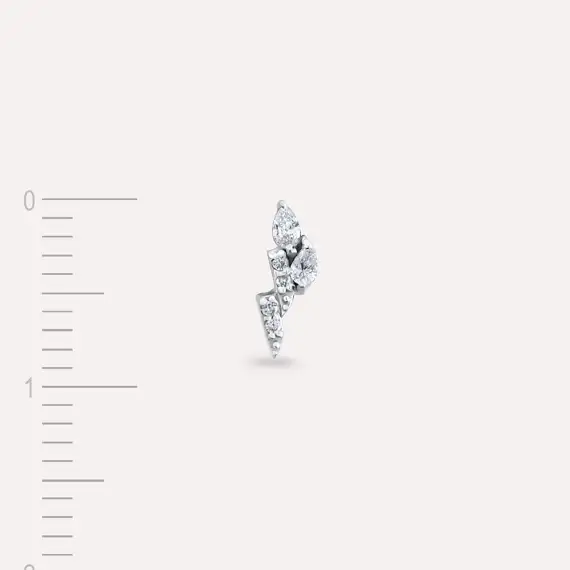 Myra Pear Cut Diamond White Gold Single Earring - 4